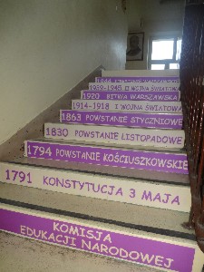 Naklejki na schody, daty historyczne.