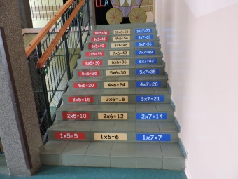 Naklejki na schody tabliczka mnożenia przez 7
