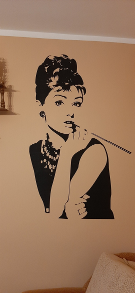 Naklejka welurowa na ścianę Audrey Hepburn