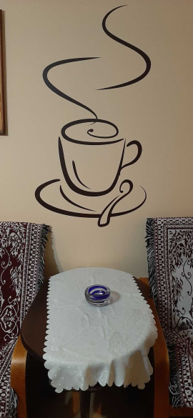 filiżanka z kawą naklejka matowa na ścianie