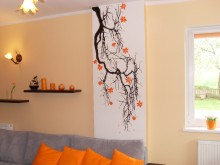 Szablon malarski gałązka, kwiaty, listki. 