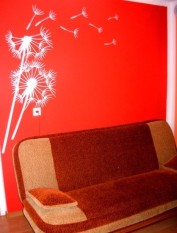 Naklejki na ścianę welurowe białe dmuchawce, lotki. 