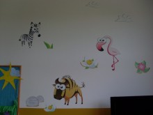 Naklejki dla dzieci, zebra, kwiaty, flaming. 