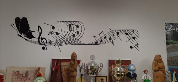 Naklejka na ścianę florystyczne nutki kolor czarny folia matowa