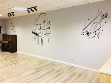 Naklejki do przedszkola fortepian i skrzypce