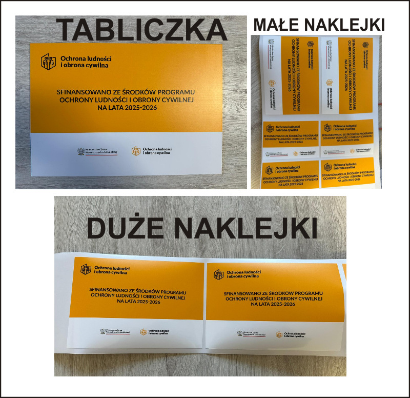 cohrona ludności i obrona cywilna naklejki i tabliczka