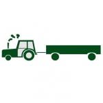 Naklejka ścienna Traktor z przyczepą M41