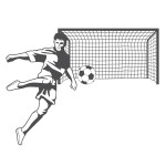 Naklejka ścienna Piłkarz z bramką M36