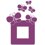 Welurowa naklejka na włącznik z motylami W42