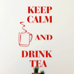 Welurowa naklejka napisy Keep calm and drink tea W32