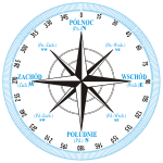 Naklejka ścienna Róża wiatrów, azymuty nr K20