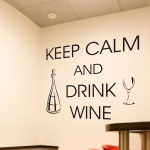 Naklejki welurowe napisy po angielsku Keep calm and drink wine W31