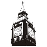 Welurowa naklejka Zegar Big Ben W25
