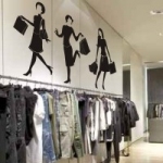 Naklejki welurowe ścienne Kobiety na zakupach W8