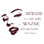 Welurowa naklejka ścienna tekst Marilyn Monroe W9