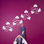 Welurowa naklejka ścienna Koniczyna W13