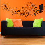 Welurowa naklejka Florystyczny motyl W30