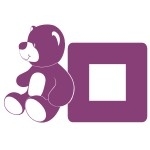 Welurowa naklejka pod włącznik miś W22