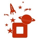 Naklejka welurowa pod kontakt kosmos W30