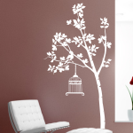 Naklejka na ścianę Drzewo z ptaszkiem i klatka M42