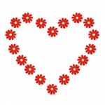 Szablony dekoracyjne Serduszko z kwiatków S8