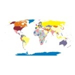 Naklejka kolorowa Mapa świata K1