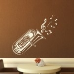 Naklejka ścienna Tuba z nutami M26