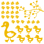 Naklejki na ścianę dla dzieci kaczuszki i ślady M34