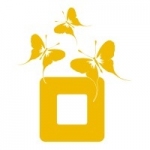 Naklejka pod włącznik z motylami M75