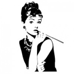 Naklejka welurowa ścienna Audrey Hepburn W2