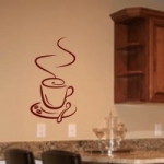 Welurowa naklejka na ścianę Filiżanka kawy W4