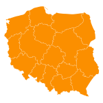 Naklejka ścienna Mapa Polski z podziałem na województwa M18
