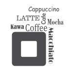 Welurowa naklejka na włącznik z napisami kawa W24