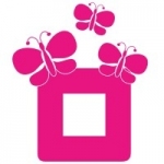 Welurowa naklejka pod włącznik motylki W23