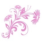 Szablon ścienny Kwiat z motylem S25