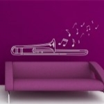 Naklejka ścienna Puzon z nutami M20