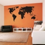 Welurowa naklejka na ścianę Mapa świata z podziałem na państwa W21
