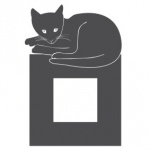 Naklejka pod włącznik z kotem M18