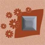 Welurowa naklejka pod kontakt z kwiatkami W15