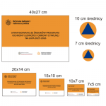Tabliczka, naklejki z programu: ochrona ludności i obrona cywilna, naklejki obrony cywilnej zestaw TI 6