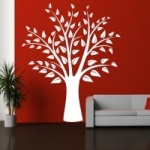 Naklejka welurowa dekoracyjna Drzewo z listkami W13