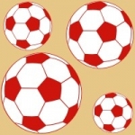 Naklejki na ścianę Piłki nożne biało-czerwone M19