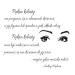 Naklejka welurowa ścienna tekst Audrey Hepburn W5