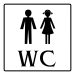 Naklejka z napisem WC M21