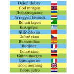 Naklejki na schody - powitania w różnych językach nr K17