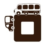 Welurowa naklejka na kontakt autobus i samochód W39