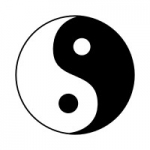 Naklejka welurowa na ścianę Symbol Yin Yang W8