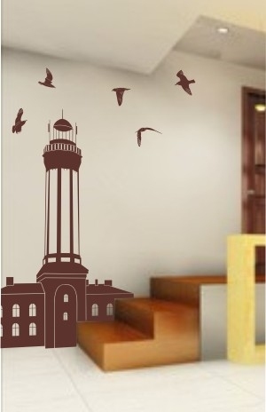 Naklejki welurowe z motywami marine oraz latarnią morską i mewami