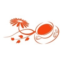 Welurowa naklejka z kawą i kwiatkiem 