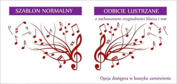 Szablon do malowania w prawą i lewą stronę z nutkami